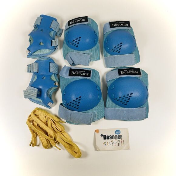 BoSoner Kids Knee Pads Elbow Pads Wrist Guards Protective Set Size Medium Blue - Picture 3 of 9